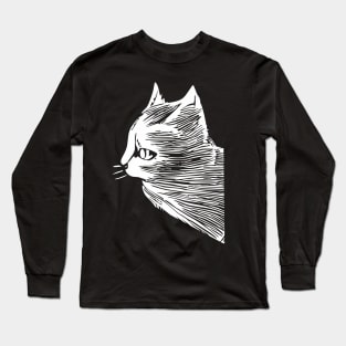 Cat sketch white Long Sleeve T-Shirt